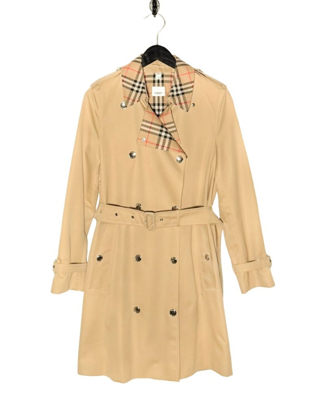 Burberry Beige Montrose Check Lined Trench Coat